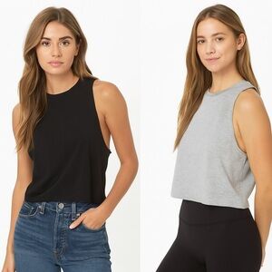 Icyzone Athletic Tank Tops Bundle Black Gray Large